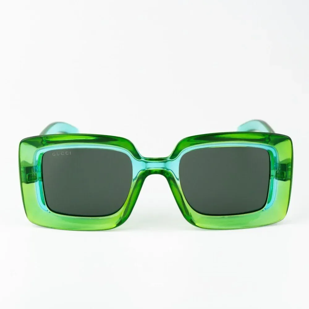 NEW Gucci GG1718S 003 Green Women Square Sunglasses GG 1718S - Picture 3 of 13